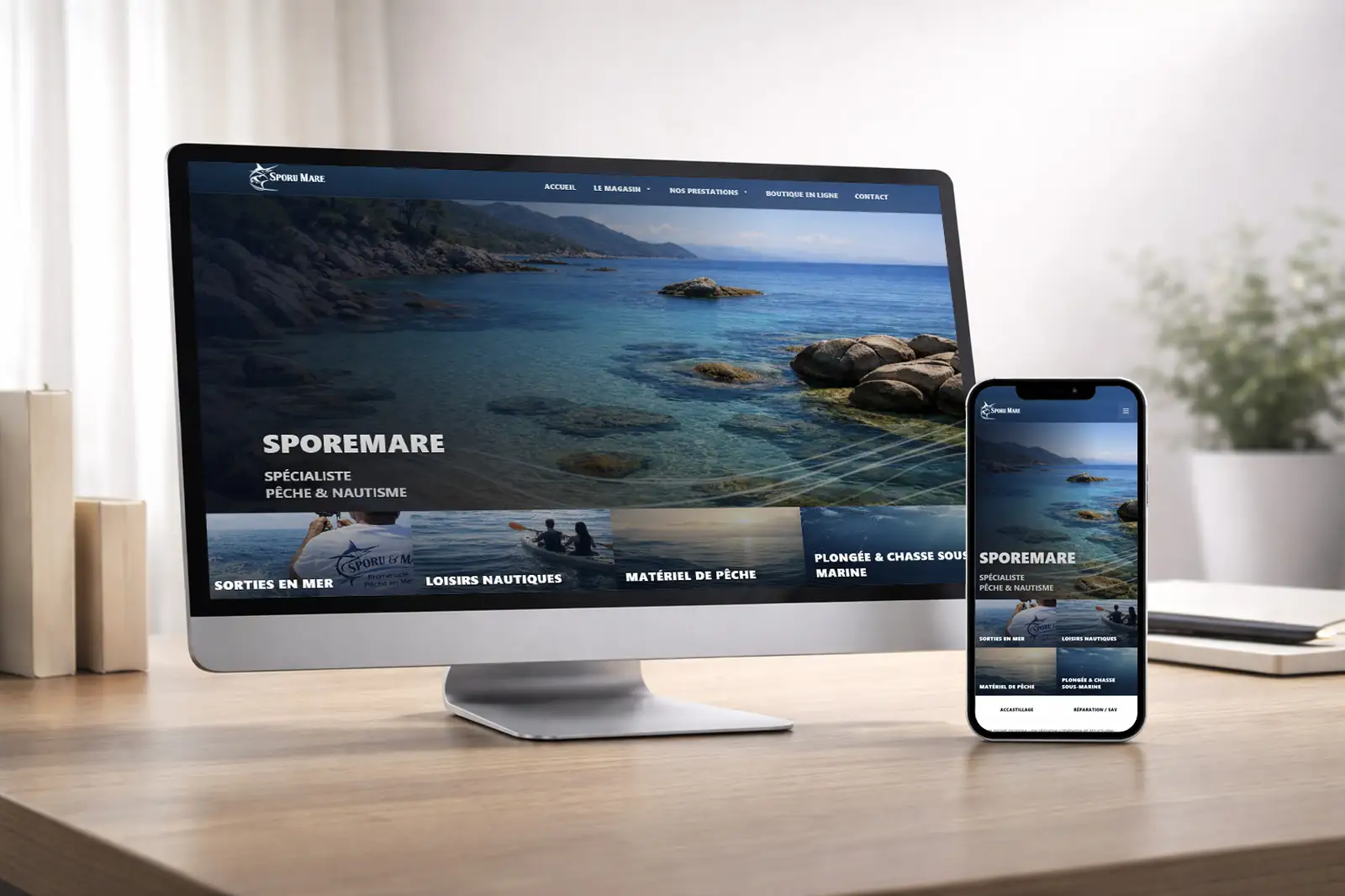 Site vitre et boutique en ligne