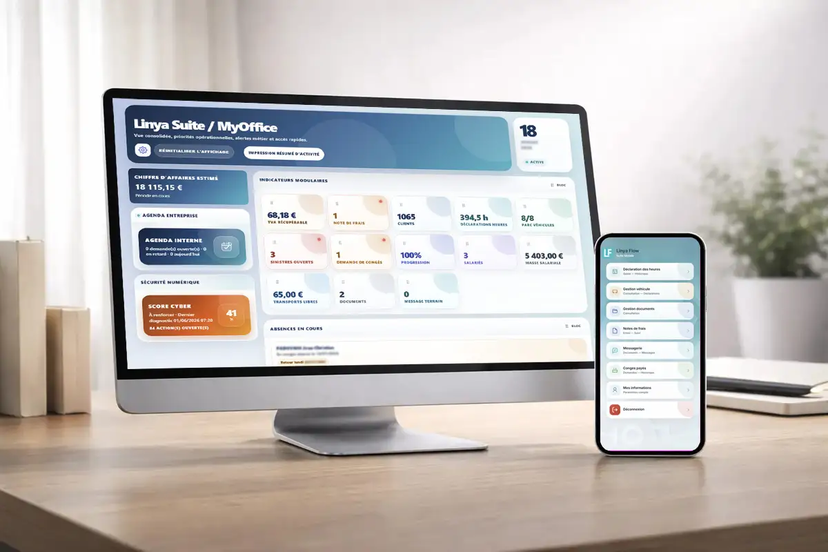 Interface complète de Linya Suite et MyOffice