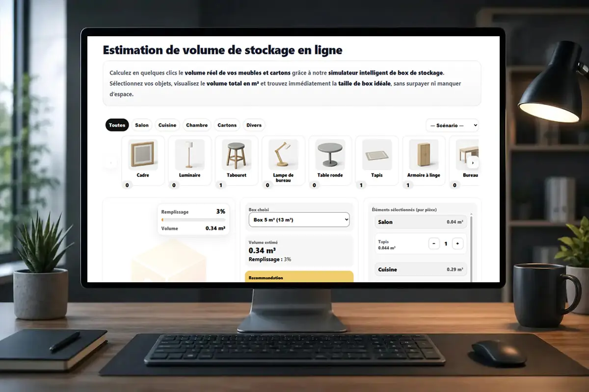 Simulateur de volume de stockage développé sur mesure pour Corse Box
