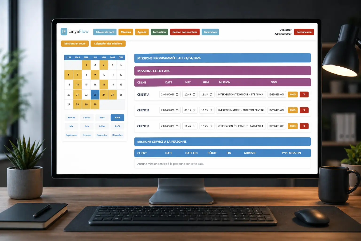 Planning et interventions terrain